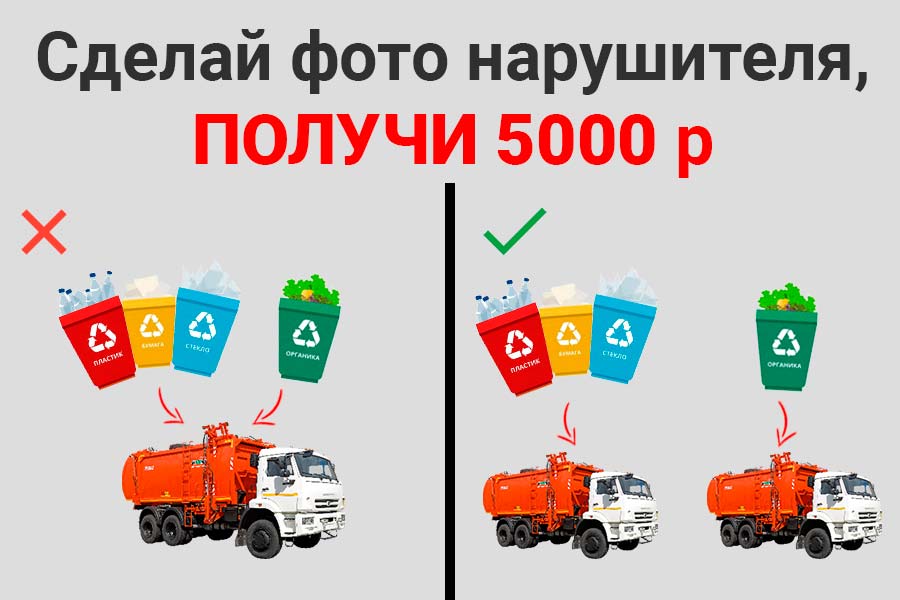 Фотоохота за мусоровозами. 5 000 рублей за фотографию нарушения
